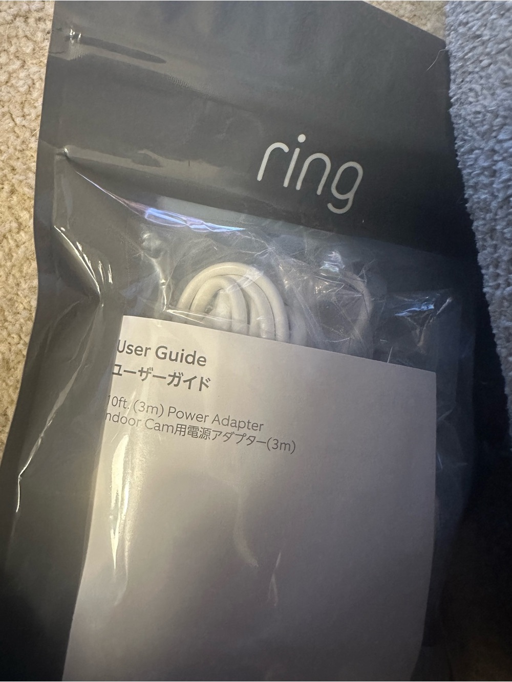 Ring 10ft (3m) Power Adapter for Indoor Cam - still in package.